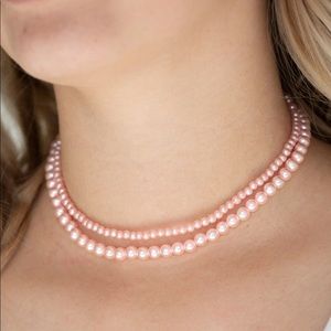 NWT Paparazzi “Ladies Choice” Pink Pearls Choker Necklace & Earring Set